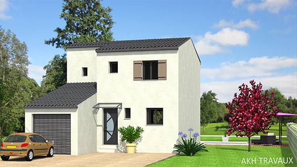 AKH Project - Modèle Le Rosier : Surfaces 90.85 m², garage 15.37 m²